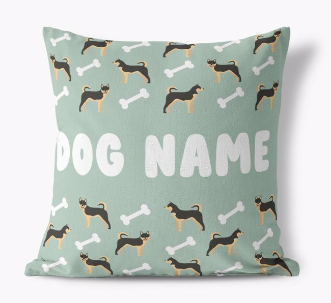 Bone Pattern: Personalised {breedFullName} Canvas Cushion 